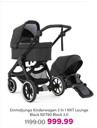 Baby & Tiener Emmaljunga Kinderwagen 2 In 1 NXT Lounge Black NXT90 Black 3.0 aanbieding