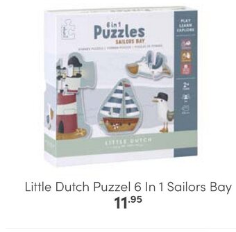 Baby & Tiener Little Dutch Puzzel 6 In 1 Sailors Bay aanbieding