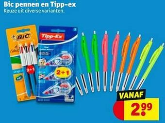 Kruidvat Bic pennen en tipp-ex aanbieding