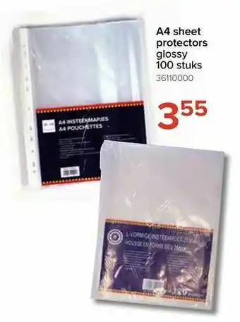 Euroshop A4 sheet protectors glossy aanbieding