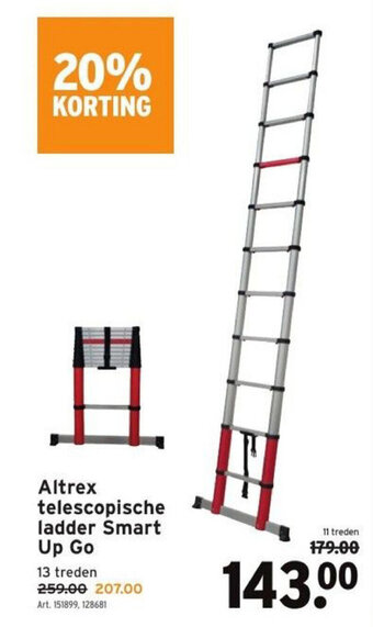 GAMMA Altrex telescopische ladder Smart Up Go aanbieding