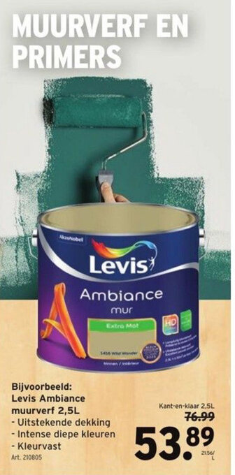 GAMMA Levis Ambiance muurverf 2,5L aanbieding