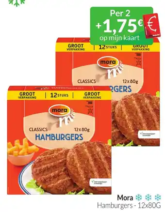 Intermarché Mora hamburgers 12x80G aanbieding