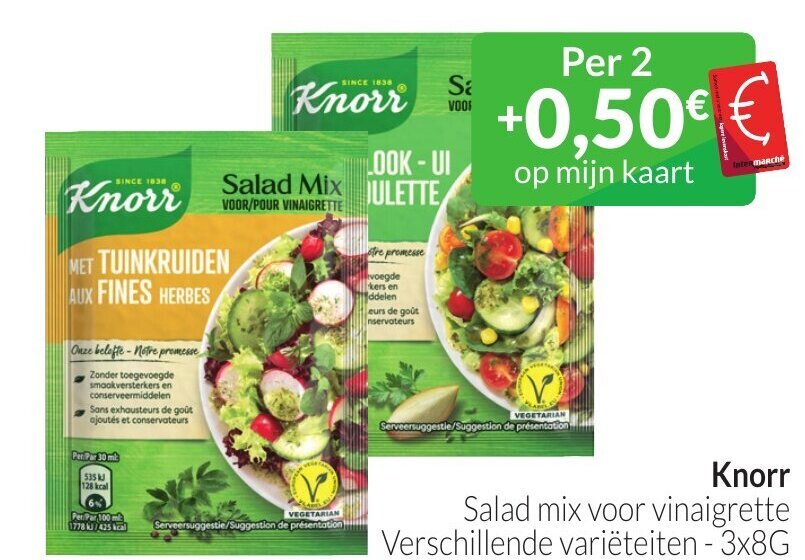 Knorr Salad mix voor vinaigrette 3x8G promotie bij Intermarché