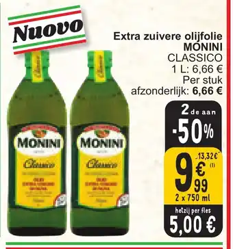 Cora MONINI CLASSICO Extra zuivere olijfolie 2x750ML aanbieding