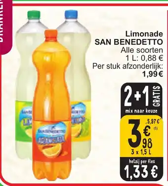 Cora SAN BENEDETTO Limonade 3x1.5L aanbieding