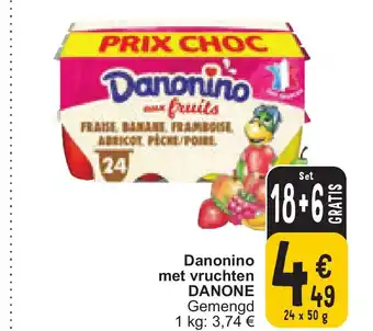 Cora Danonino met vruchten DANONE Gemengd 24 x 50g aanbieding
