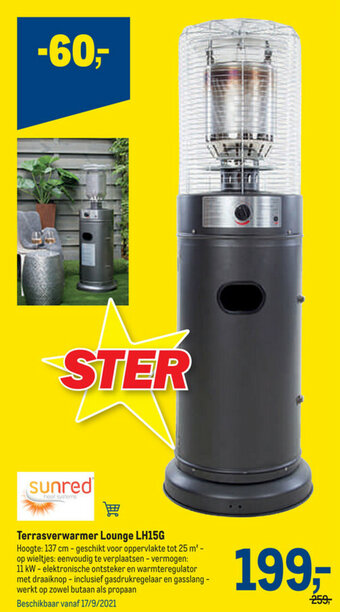 Terrasverwarmer Lounge LH15G 137 cm