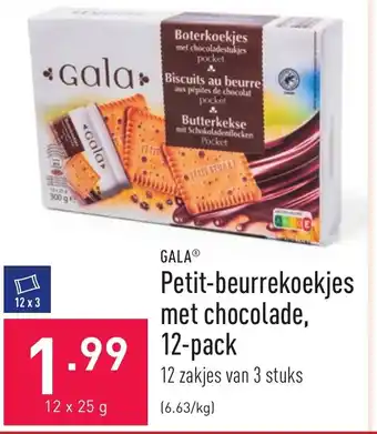 ALDI Gala Petit-beurrekoekjes met chocolade, 12-pack aanbieding