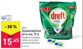 ALDI Dreft Vaatwastabletten all-in-one, 70 st. aanbieding