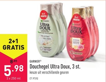 ALDI Garnier Douchegel Ultra Doux, 3 st. aanbieding