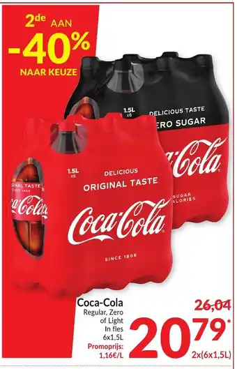 Intermarché Coca-Cola Regular, Zero of Light In fles 6x1,5L aanbieding