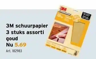 3m schuurpapier assorti goud