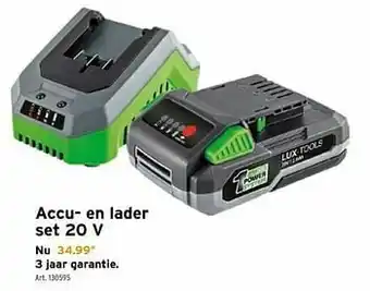 Lux tools accu- en lader set 20 v