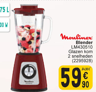 Cora Moulinex Blender LM430510 Glazen kom 2 snelheden (2295928) aanbieding