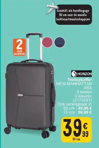 Cora HORIZON Trolleykoffer NEW MANHATTAN ABS 8 wielen 3 kleuren 50 cm (3173291) aanbieding