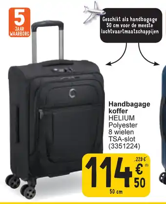 Delsey Handbagage koffer HELIUM Polyester 8 wielen TSA-slot 50 cm (3351224)