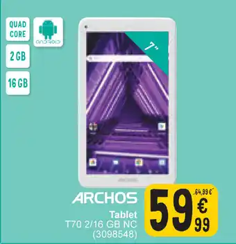 Cora ARCHOS Tablet T70 2/16 GB NC (3098548) aanbieding
