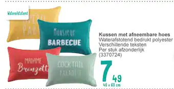 Cora Kussen met afneembare hoes Waterafstotend bedrukt polyester Verschillende teksten Per stuk afzonderlijk (3370724) aanbieding