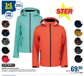 Makro Ic3p3ak Softshell Voor Dames En Heren Voor 2 aanbieding