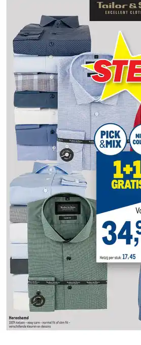 Makro Herenhemd per stuk aanbieding