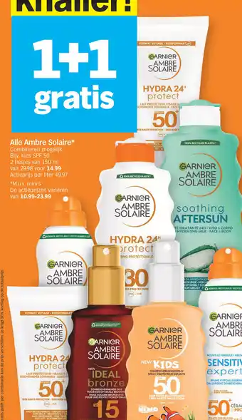 Albert Heijn Alle Ambre Solaire* Combineren mogelijk Bijv. kids SPF 50 2 flesjes van 150ml aanbieding