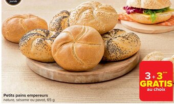 Carrefour Market Petits pains empereurs nature, sésame ou pavot, 65 g aanbieding