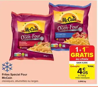 Carrefour Market Mccain Frites Spécial Four 2 x 700g aanbieding