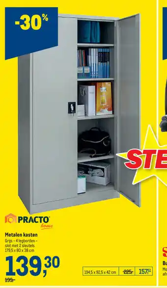 Makro Practo Home Metalen Kasten 179,5 x 80 x 38 cm aanbieding