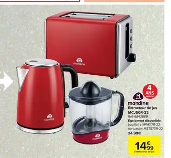 Carrefour Market mandine Extracteur de jus MCJ50R-22 aanbieding
