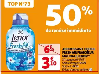 Auchan LENOR ADOUCISSANT LIQUIDE FRESH AIR FRAICHEUR MATINALE 34 lavages (0.4761) aanbieding
