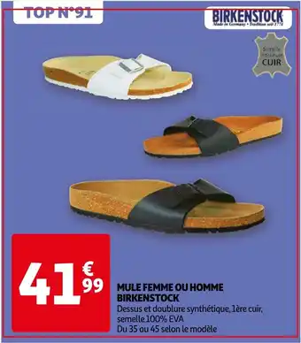 Auchan BIRKENSTOCK MULE FEMME OU HOMME aanbieding