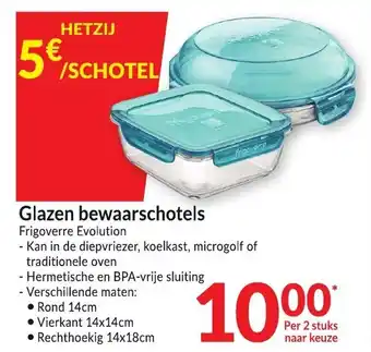 Glazen bewaarschotels Frigoverre Evolution