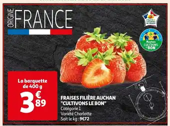 Auchan FRAISES La barquette de 400 g aanbieding