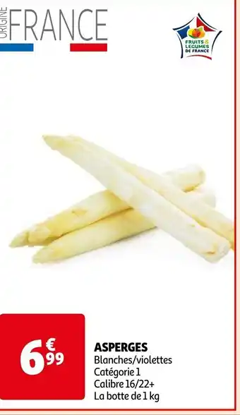 ASPERGES Blanches/violettes La botte de 1 kg