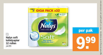 Albert Heijn Nalys soft toiletpapier 32 rollen aanbieding