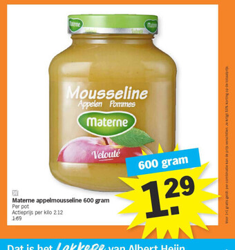 Albert Heijn Materne appelmousseline 600 gram aanbieding