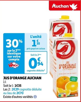 Auchan JUS D'ORANGE 1L aanbieding