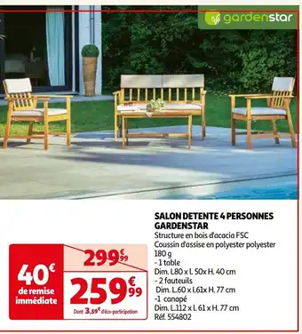 SALON DETENTE 4 PERSONNES GARDENSTAR