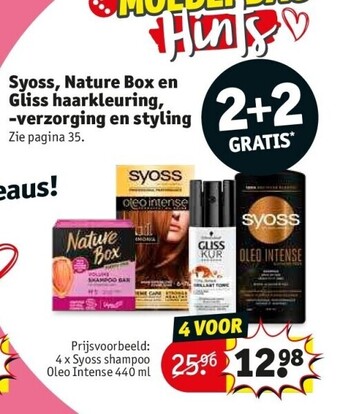 Kruidvat Syoss, nature box en gliss haarkleuring, -verzorging en styling aanbieding