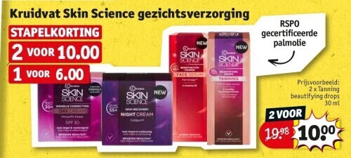Kruidvat skin science gezichtsverzorging promotie bij Kruidvat