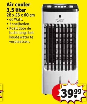 Kruidvat Air cooler 3,5 liter 28 x 25 x 60 cm aanbieding