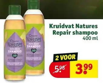 Kruidvat Kruidvat natures repair shampoo 400 ml aanbieding