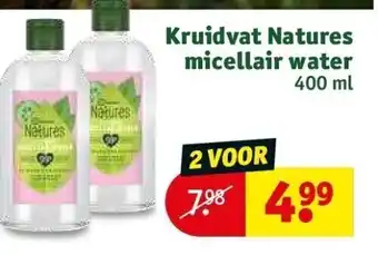 Kruidvat Kruidvat natures micellair water 400 ml aanbieding