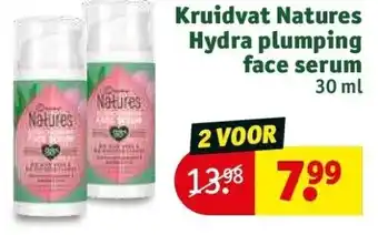 Kruidvat Kruidvat natures hydra plumping face serum 30 ml aanbieding