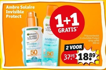 Kruidvat Ambre solaire invisible protect aanbieding