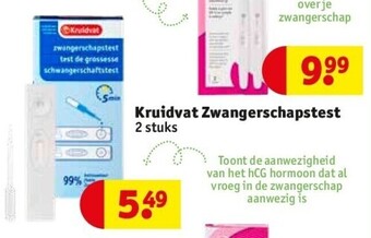 Kruidvat Kruidvat zwangerschapstest 2 stuks aanbieding