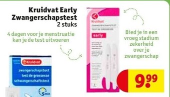 Kruidvat Kruidvat early zwangerschapstest 2 stuks aanbieding