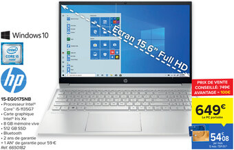 Carrefour HP 15-EG0175NB aanbieding