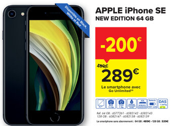 Carrefour Apple iphone SE new edition 64GB aanbieding